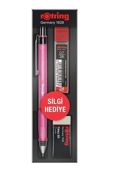 Rotring Visuclick (Min + Silgi + Versatil Kalem) Okul Seti 0,7Mm Şeffaf Pembe ürün görseli 1