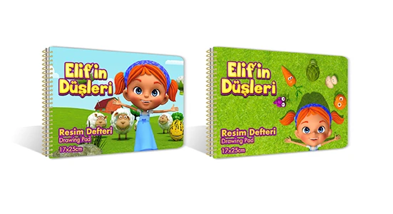 Adel Elif İn Düşleri Spiralli Karton Kapak Resim Defteri 17X25Cm 15 Yaprak 2345000053 (12 Li Paket) ürün görseli 1