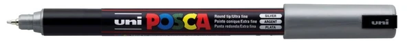 Uni-Ball Pc-1Mr Markör Boyama Kalemi Posca Su Bazlı Poster 0.7 Mm Gümüş (12 Li Kutu) ürün görseli 1