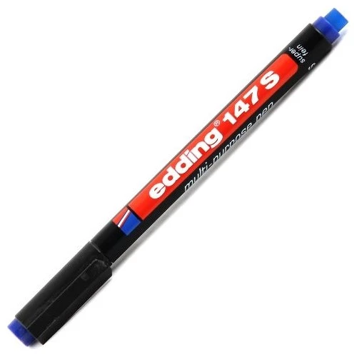 Edding 147S Asetat Kalemi Permanent S Seri 0.3 Mm Mavi (10 Lu Kutu) ürün görseli 1