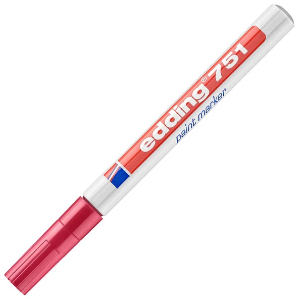 Edding 751 Markör Boya Dekor Kalemi 1-2 Mm Kırmızı Yuvarlak Uçlu (10 Lu Kutu) ürün görseli 1