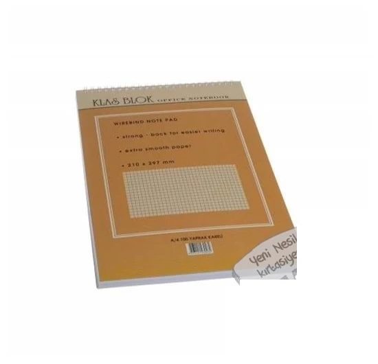 Klas A4 Bloknot Spiralli Office Book Kareli 100 Yaprak (6 Li Paket) ürün görseli 1