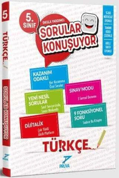 PRUVA AKADEMİ YAYINCILIK 5.SINIF TÜRKÇE SORULAR KONUŞUYOR ürün görseli 1