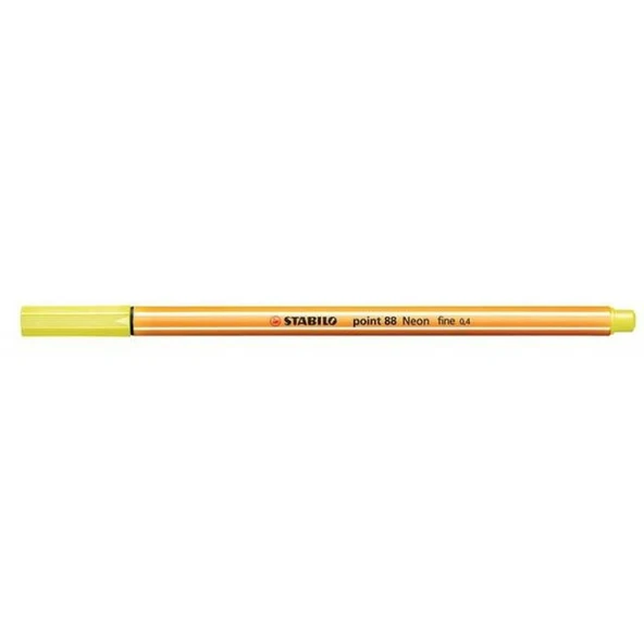 Stabilo 88/024 Keçe Uçlu İnce Kalem 88 Point 0.4 Mm Fosforlu Sarı  (10 Lu Kutu) ürün görseli 1