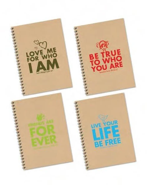 Keskin Color A4 Spiralli Defter Funky Sert Kapak Çizgili 100 Yaprak 418001-99 ürün görseli 1