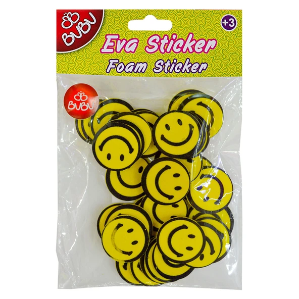 Bu-Bu Eva Sticker Gülen Yüz Orta Bubu-Sts030 ürün görseli 1