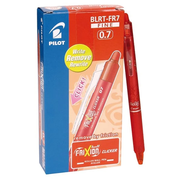 Pilot Silinebilir Tükenmez Kalem Frixion Clicker 0.7 Mm Bilye Uç Kırmızı Blrt-Fr7-R (12 Li Kutu) ürün görseli 1