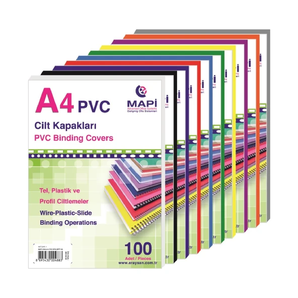 Mapi A-4 Cilt Kapağı 450 Micron Beyaz 50 Li 2042500 (1 Paket 50 Adet) ürün görseli 1