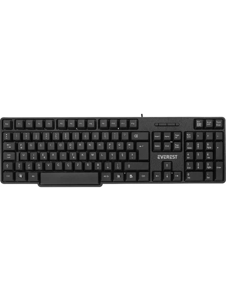 Everest Kb-517Uf Siyah Usb 2 Metre Kablo Uzunluğu Standart F Klavye ürün görseli 1