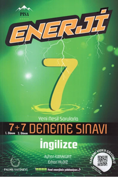 Palme Yayınevi Hazırlık 7. Sınıf Enerji İngilizce 7+7 Deneme ürün görseli 1