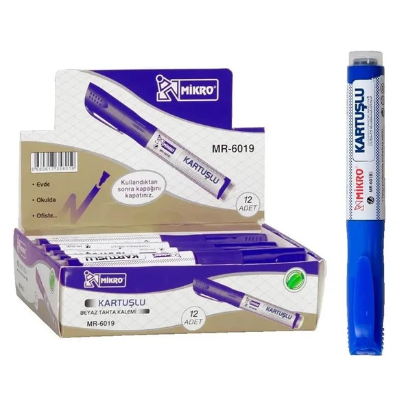 Mikro Kartuşlu Tahta Kalemi Mavi Mr-6019 (12 Li Paket) ürün görseli 1