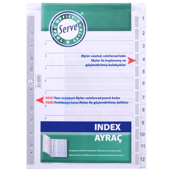 Serve Sv-5325 Karton Seperatör 1-12 Rakamlı ürün görseli 1