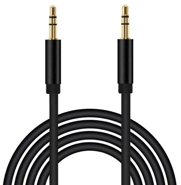 Siyah 3.5mm Stereo Ses Kablosu 1 Metre ürün görseli 1