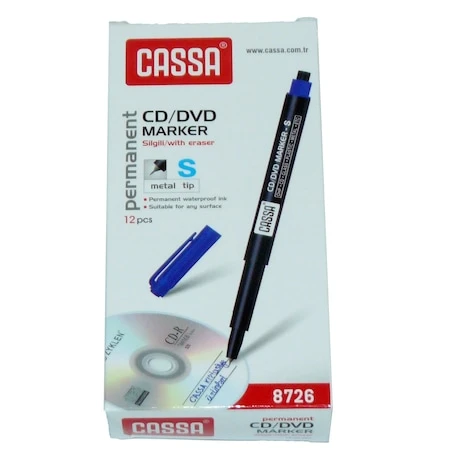 Cassa Cd Ve Dvd Kalemi Permanent Marker S Seri Kırmızı 8726 (12 Li Kutu) ürün görseli 1