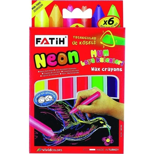Fatih Mum Pastel Boya Neon Wax Crayon Jumbo 6 Renk Neon Fa50190Jk6Rn ürün görseli 1