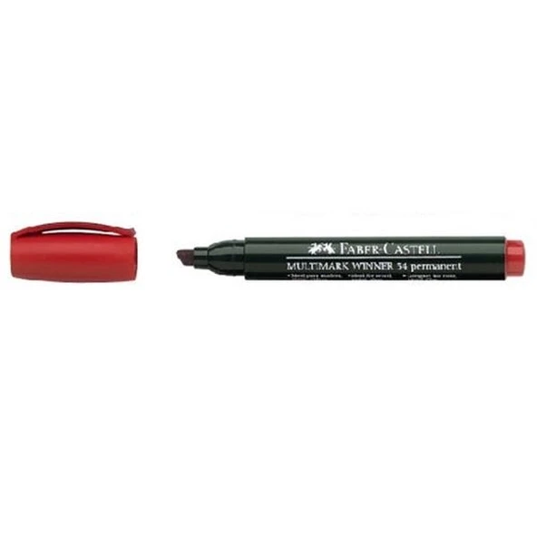 Faber-Castell Kesik Uç Markör Kalemi Kırmızı 54 5040152762000 ürün görseli 1