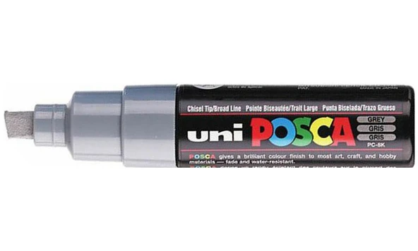 Uni-Ball Pc-8K Uni Posca Su Bazlı Poster Markör Boyama Kalemi 8.0 Mm Gri (6 Lı Kutu) ürün görseli 1