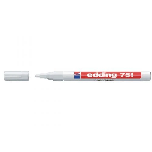 Edding 751 Markör Dekor Boya Kalemi 1-2 Mm Beyaz Yuvarlak Uçlu (10 Lu Paket) ürün görseli 1
