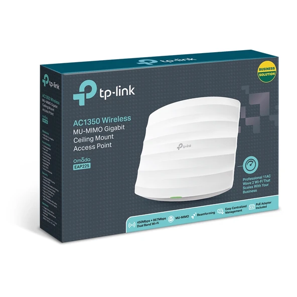 Tavan Tipi 1350 Mbps Mu-Mimo Kablosuz Access Point Eap225 ürün görseli 1