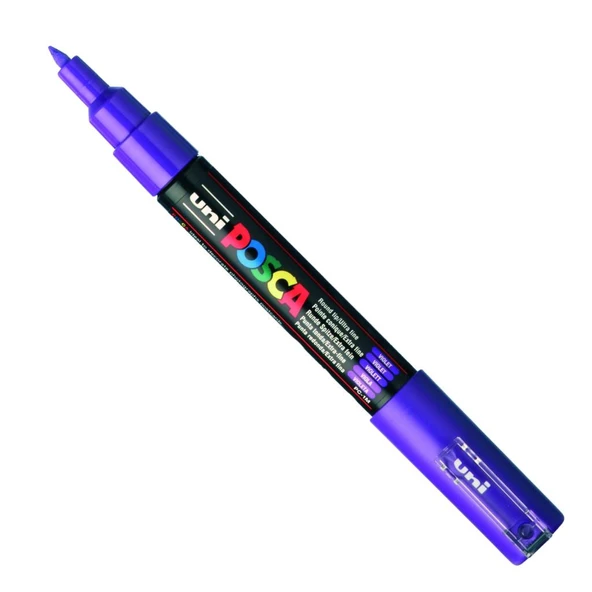 Uni-Ball Pc-1M Markör Boyama Kalemi Posca Su Bazlı Poster 0.7 Mm Mor PC-1M (6 Lı Paket) ürün görseli 1