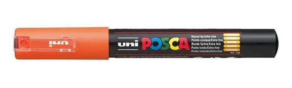 Uni-Ball Pc-1M Markör Boyama Kalemi Posca Su Bazlı Poster 0.7 Mm Turuncu (6 Lı Kutu) ürün görseli 1