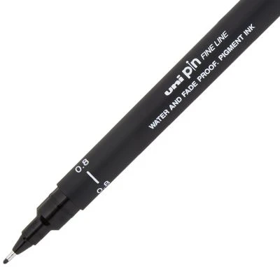 Uni-Ball Pin08-200 Teknik Çizim Kalemi Akrilik Uçlu Fine Line Pin 0.8 Mm Siyah (12 Li Kutu) ürün görseli 1