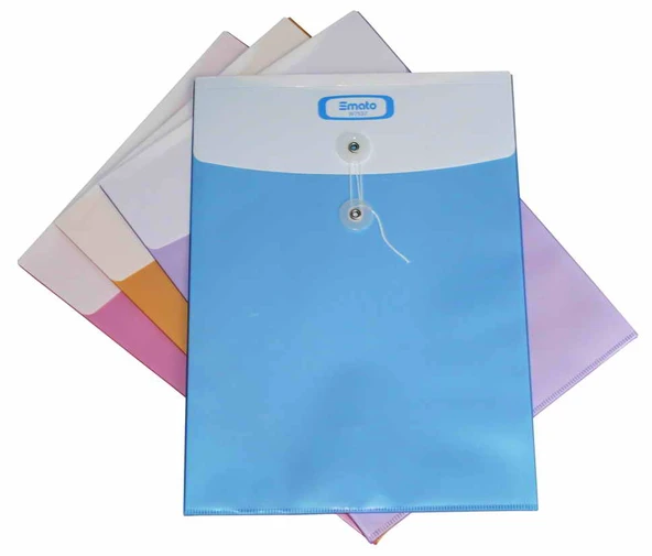 Smato A-4 W7537-4 Dosya İpli Ekstra Bölmeli Şeffaf Mor 12 Li (1 Paket 12 Adet) ürün görseli 1