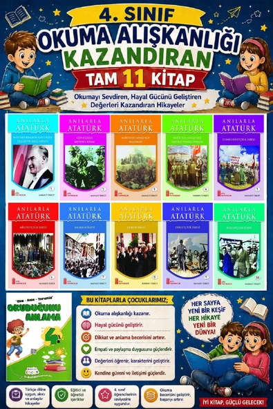 4. Sınıf Okuma Alışkanlığı Kazandıran Okumayı Sevdiren Tam 11 Kitap ürün görseli 1