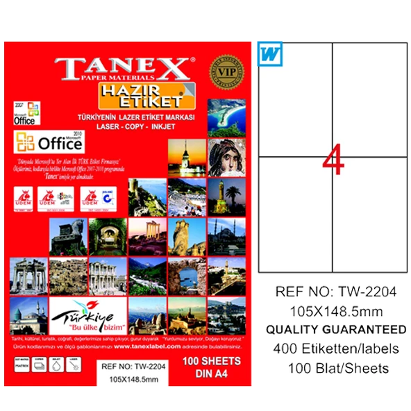 Tanex Tw-2204 Lazer Etiket 105X148 Mm Tw2204Las10100 ürün görseli 1