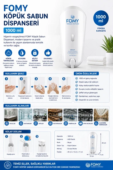 Fomy Köpük Sabun Dispanseri 1000 ml ürün görseli 1
