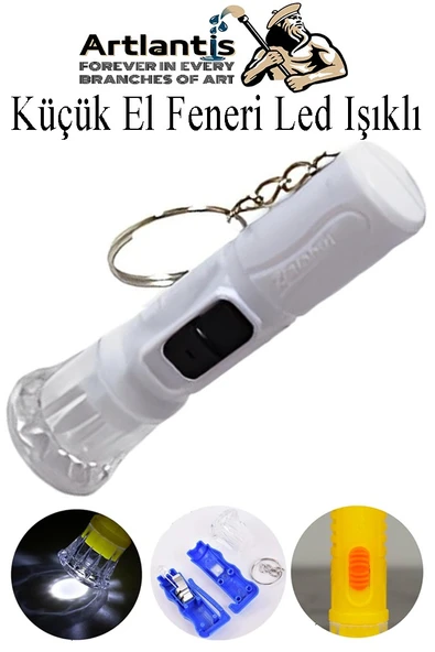 Küçük El Feneri Led Işıklı 1 Adet Anahtarlıklı Mini El Feneri İlk Yardım Feneri Deprem Feneri Karne Hediyesi ürün görseli 1
