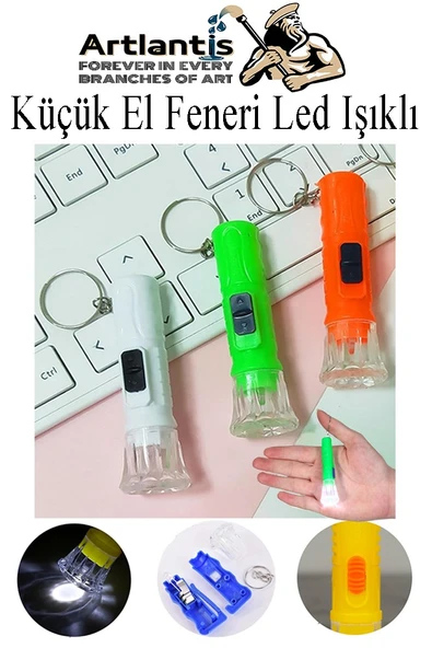Küçük El Feneri Led Işıklı 3 Adet Anahtarlıklı Mini El Feneri İlk Yardım Feneri Deprem Feneri Karne Hediyesi ürün görseli 1