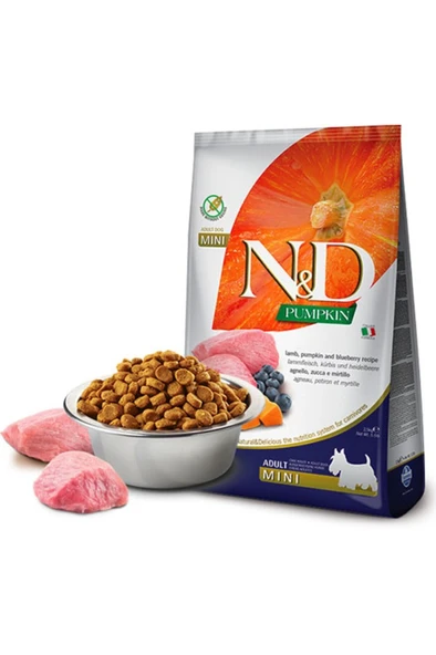 N&D Pumpkin Tahılsız Balkabaklı Kuzulu Küçük Irk Yetişkin Köpek Maması 2,5 Kg ürün görseli 1