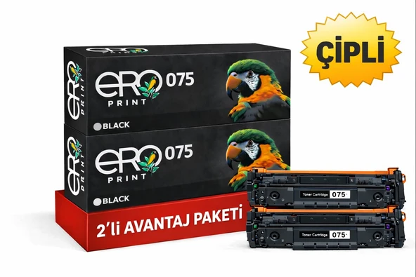 Canon CRG-075BK Çipli Muadil Toner - 2'li Avantaj Paket ürün görseli 1