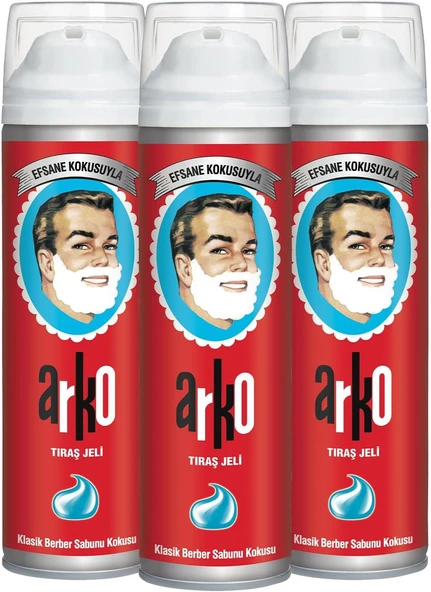 3 Adet X Arko 60. Yıl Özel Klasik Berber Sabunu Kokulu Tıraş Jeli 200 Ml ürün görseli 1