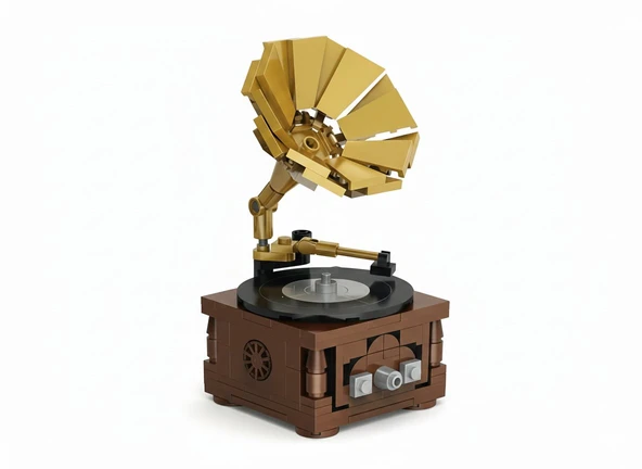 Ctoy Mini Blocks Vintage Serisi Gramofon Lego Seti 187 Parça ürün görseli 1