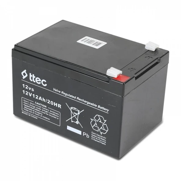 Ttec 12V 12 Ah Bakımsız Kuru Akü (12-12) ürün görseli 1