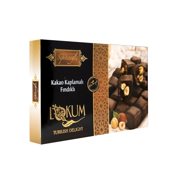 Sepetçioğlu Kakao Kaplamalı Fındıklı Çifte Kavrulmuş Lokum 300G ürün görseli 1
