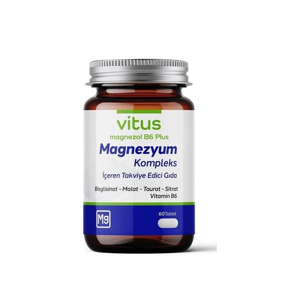 Vitus Megnezol B6 Plus Magnezyum 60 Tablet ürün görseli 1