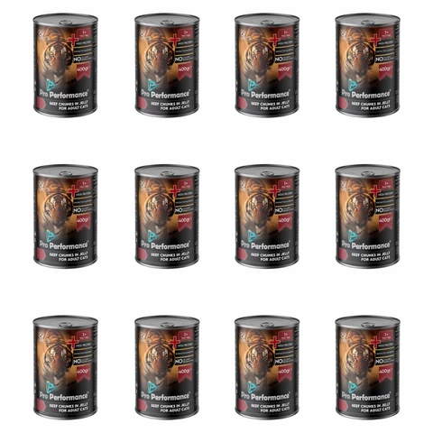Pro Performance Sığır Etli Parça Etli Yetişkin Kedi Konservesi 400 Gr 12'li Paket ürün görseli 1