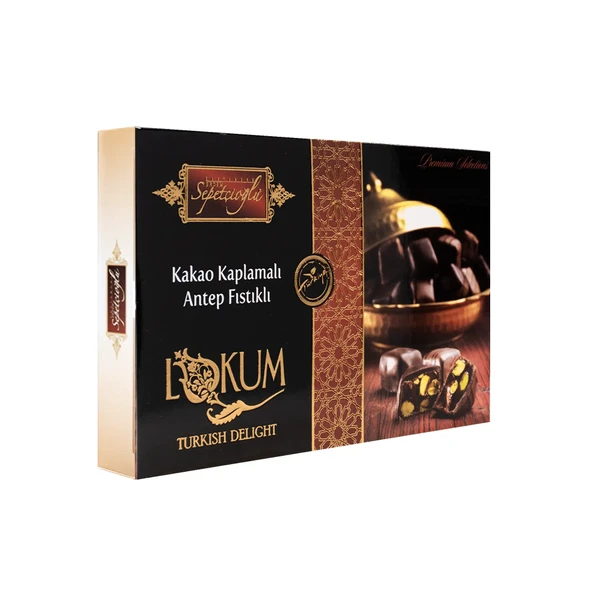 Sepetçioğlu Kakao Kaplamalı Antep Fıstıklı Çifte Kavrulmuş Lokum 300G ürün görseli 1