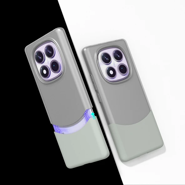 Redmi Note 14 Pro 4G Kılıf MagSafe Şarj Özellikli İnce Zarif Mıknatıslı Duble Kapak ürün görseli 1