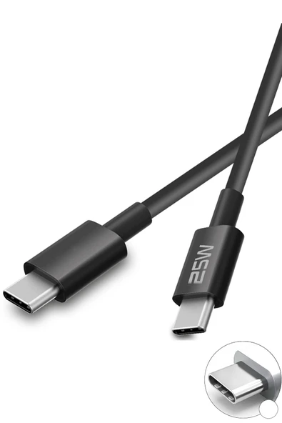 2 Metre Type C Kablo Type-C den Type-C ye 2 metre Uzun Şarj Kablosu 25W Hızlı 2M ürün görseli 1
