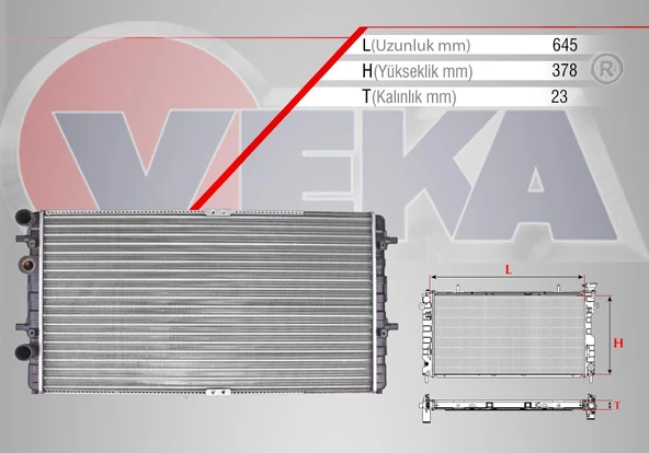 SU RADYATÖRÜ MEKANİK POLO CLASSIC 1.6 AFT - 1.9 TDI M-T 1995-2001 ürün görseli 1