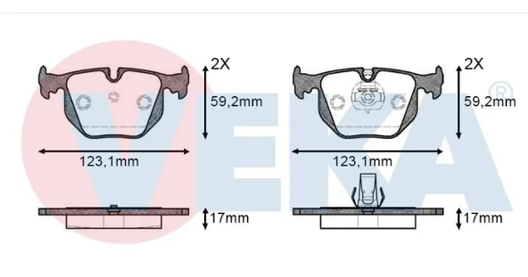 FREN BALATA ARKA LAND ROVER RANGEROVER III 3.0 TD 6 17.00mm 2002-2012 34211164582 SFP000120 ürün görseli 1