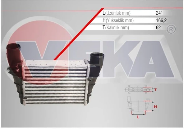 TURBO RADYATÖRÜ PASSAT-A4-A6 AFN-AVG-AEB-APU 1.8 T-1.9 TDİ 97-00 8ML 376 727-581 058145805H ürün görseli 1