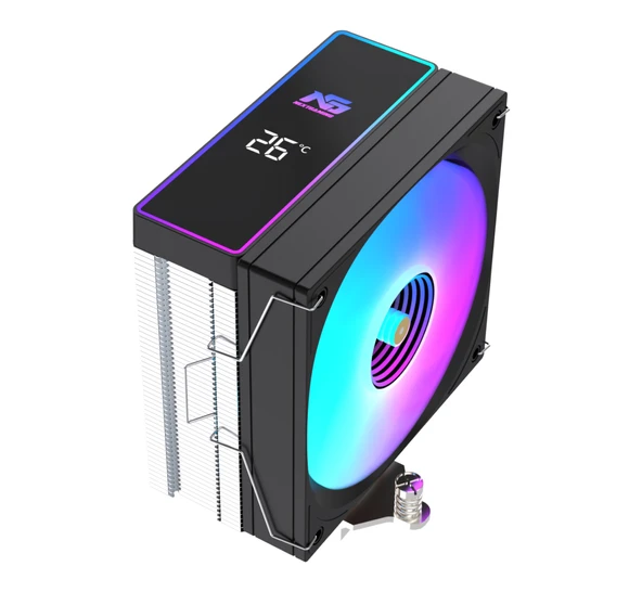 NG Frost 400B 205W TDP ARGB Fanlı Derece Göstergeli Performans Kule Tipi CPU Soğutucu Siyah ürün görseli 1