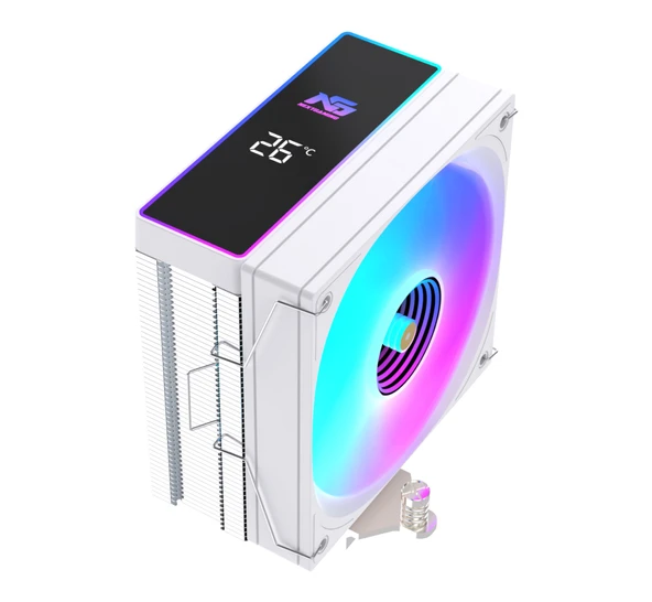 NG Frost 400W 205W TDP ARGB Fanlı Derece Göstergeli Performans Kule Tipi CPU Soğutucu Beyaz ürün görseli 1