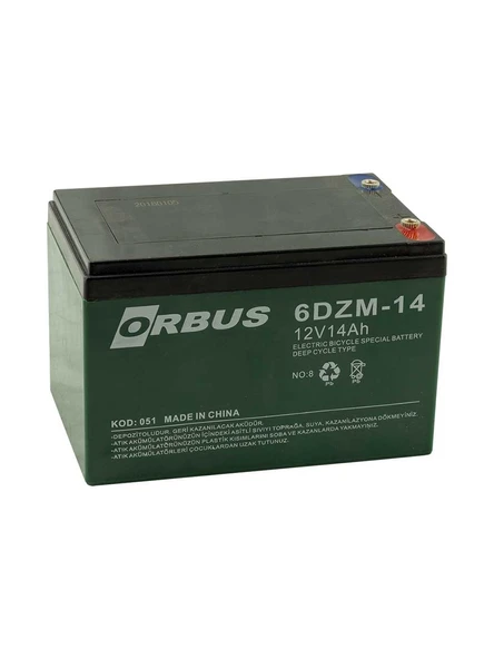 ORBUS 12 Volt - 14 Amper Elektrikli Bisiklet Aküsü (150 x 97 x 95 Mm) (1 Adet) ürün görseli 1