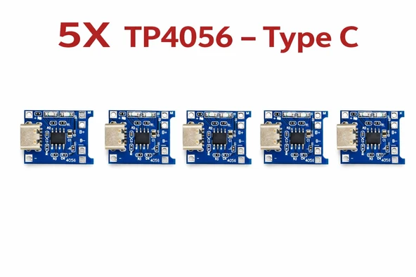 5 Adet TP4056 Protection Type C Korumalı Lityum Lion Pil Şarj Dev ürün görseli 1